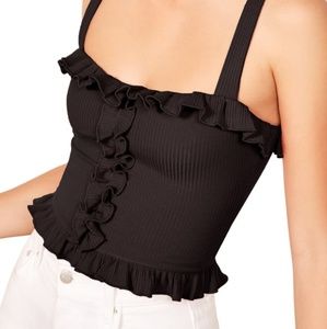 Reformation Black Trixie Top